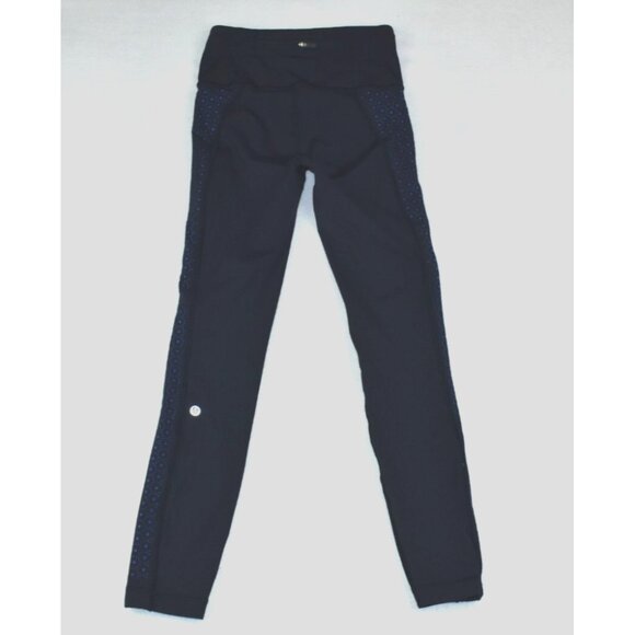 Lululemon Colour Me Quick Women's Leggings Size 4 Navy Blue Nulux 7/8 Tight 25" - Picture 9 of 16